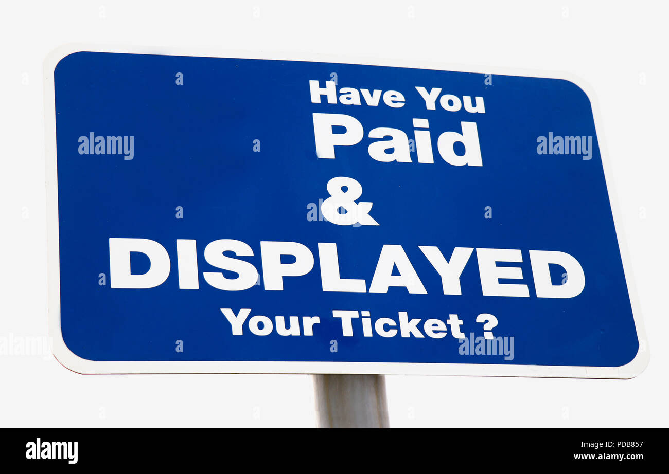 Pay and Display parking sign Stock Photo Alamy