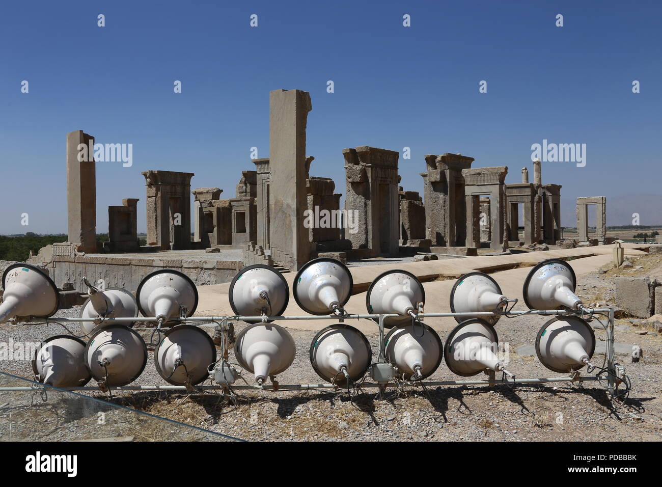 Beleuchtung für den Palast des Darius in Persepolis Iran Stock Photo