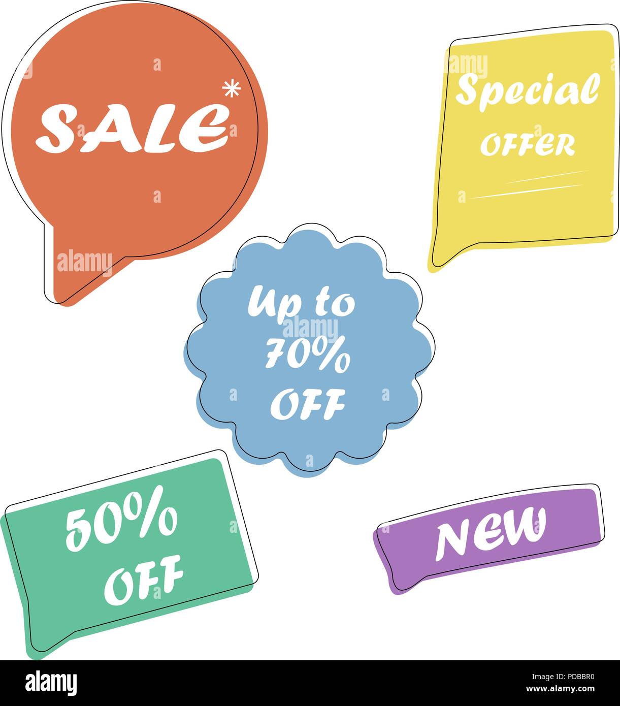 Set Sale speech bubble banners, discount tags design template, app ...