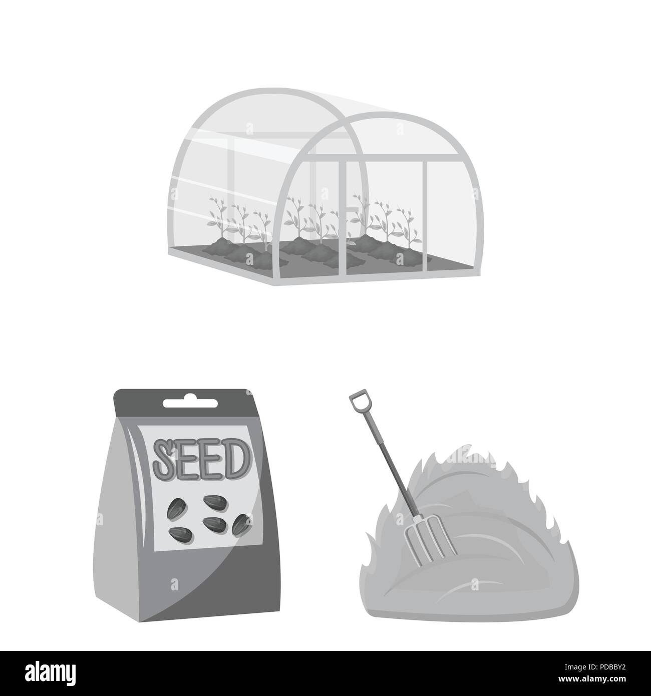 Farm and agriculture monochrome icons in set collection for design ...