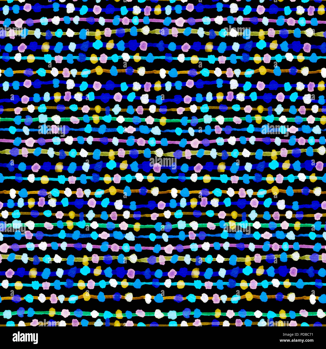 Repeating Patterns Threading Seamless watercolour abstract pattern. Thin thread with small beads ...