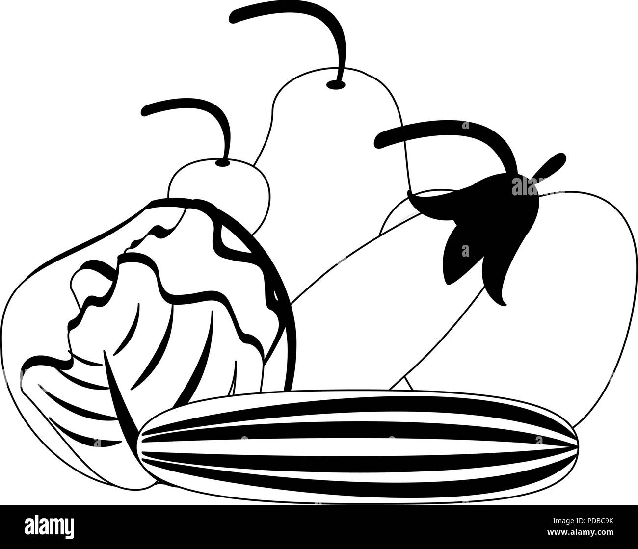 Fruits And Vegetables Clipart Black And White