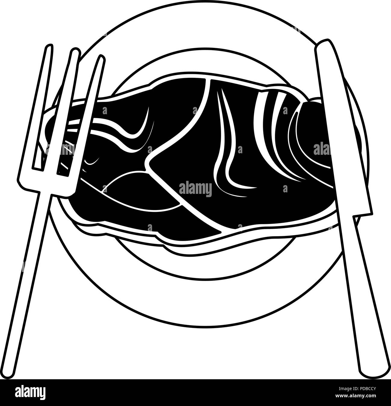 Beef steak on white dish Stock Vector Images - Alamy