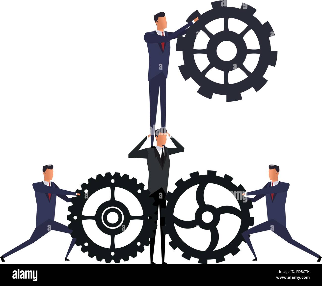Businessmens working and holding with gears Stock Vector Image & Art ...