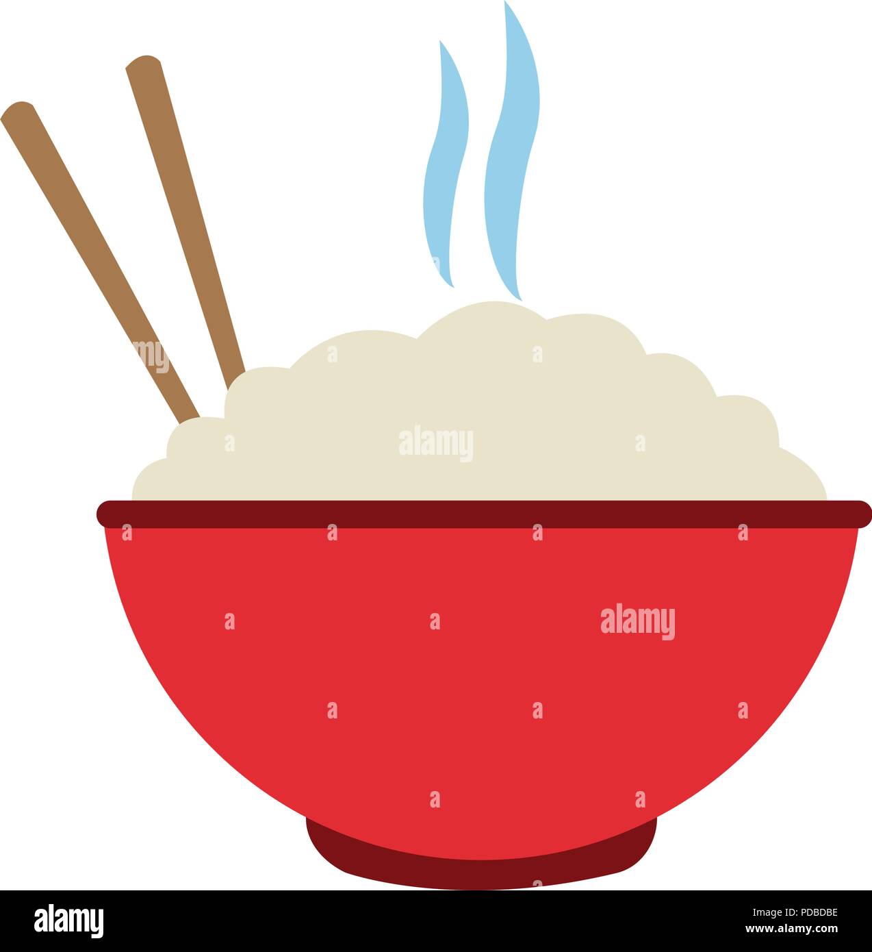 Rice on bowl with chopsticks Stock Vector Image & Art Alamy