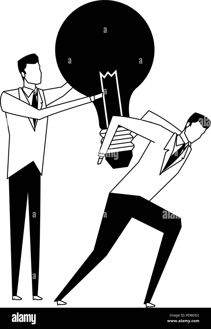 Businessmens holding a coin on back in black and white Stock Vector ...