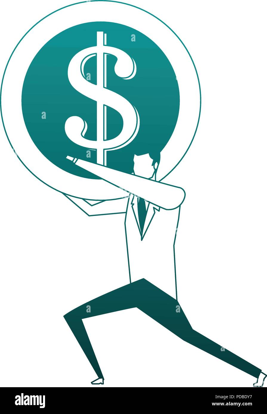 Businessman holding coin on back in blue lines Stock Vector Image & Art ...