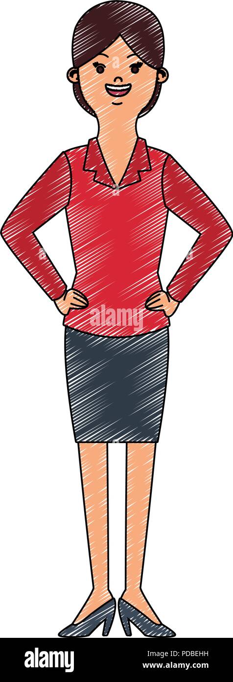 Executive business woman cartoon scribble Stock Vector Image & Art - Alamy