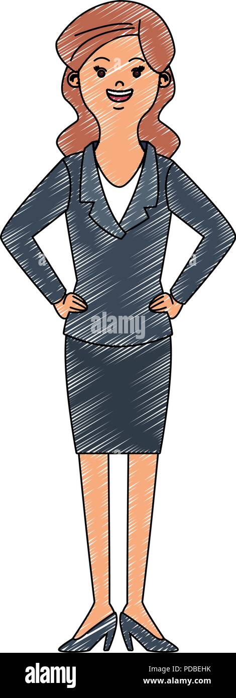 Executive business woman cartoon scribble Stock Vector Image & Art - Alamy