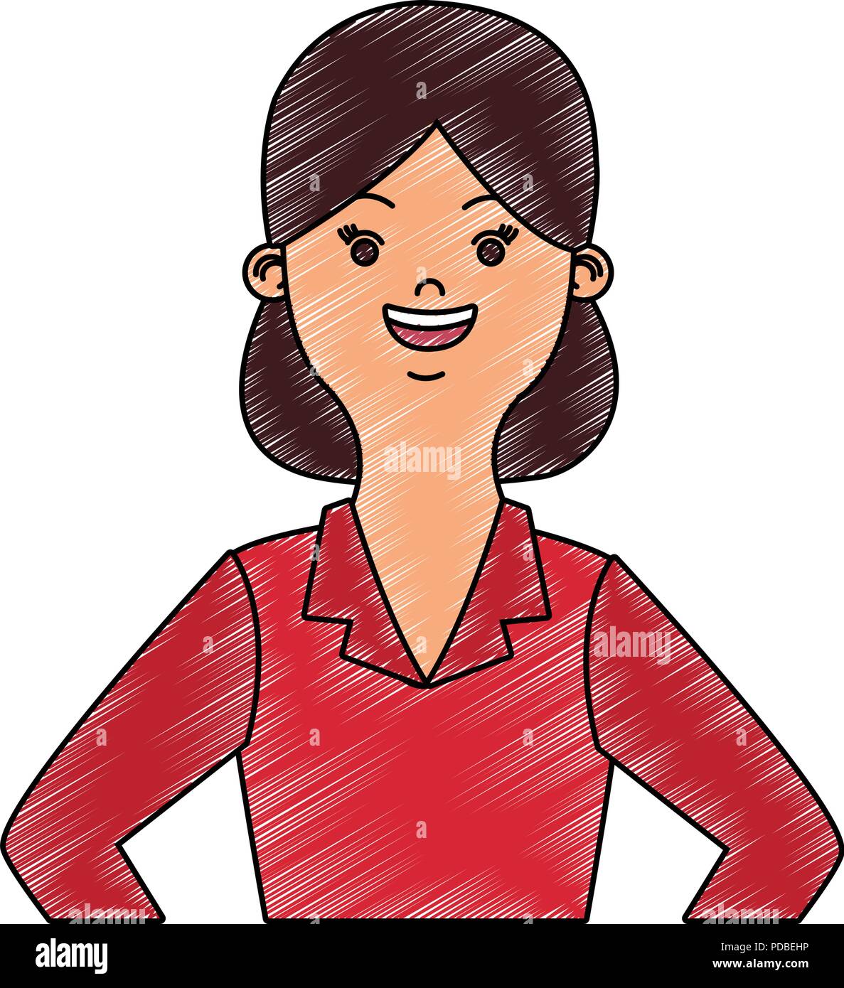 Executive business woman cartoon scribble Stock Vector Image & Art - Alamy