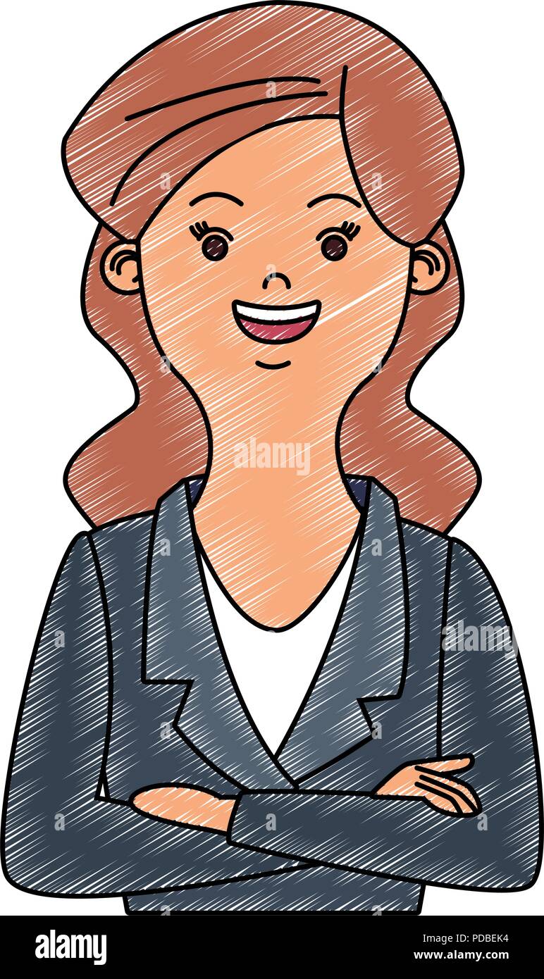 Executive business woman cartoon scribble Stock Vector Image & Art - Alamy