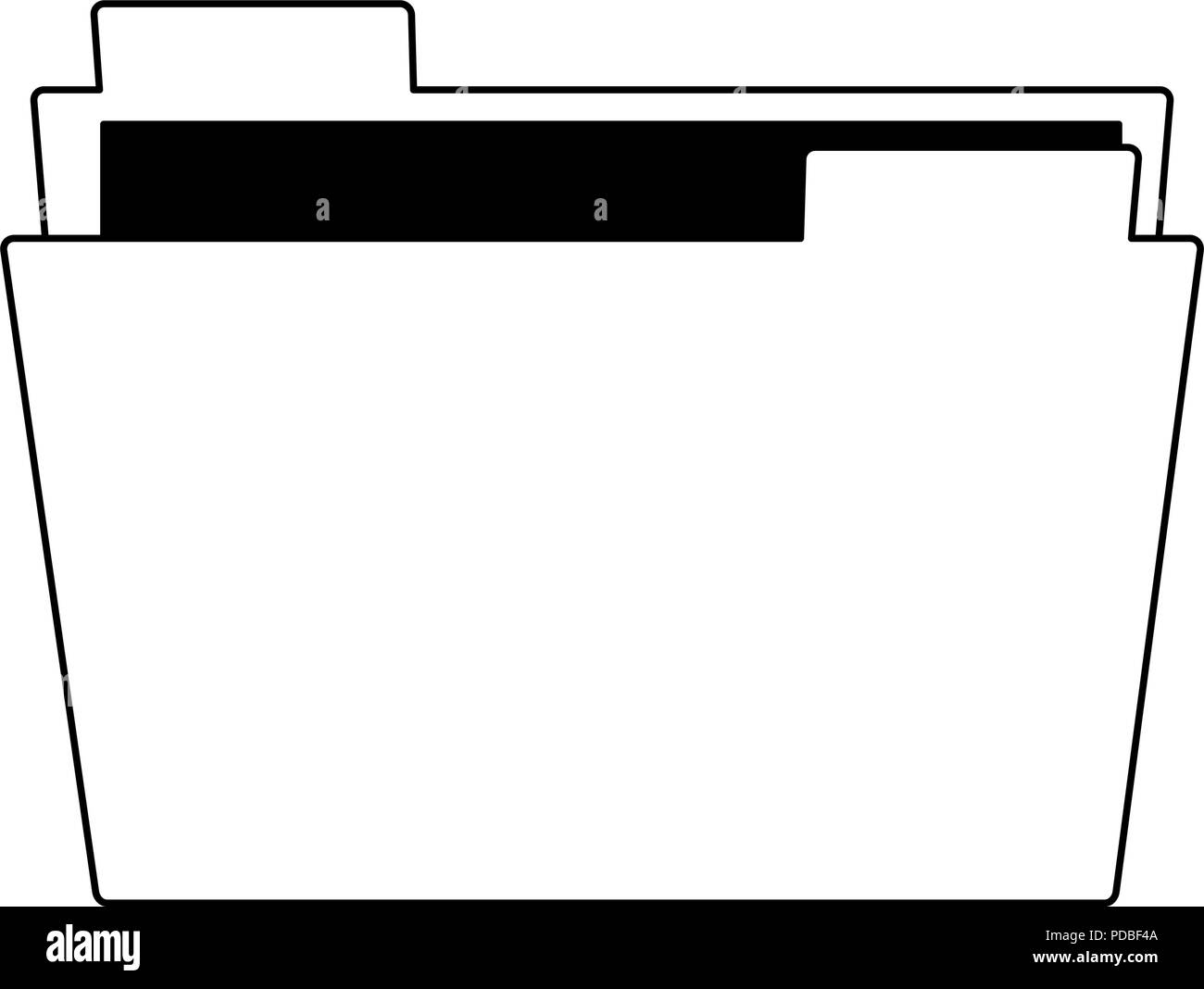Folder document symbol in black and white Stock Vector Image & Art - Alamy