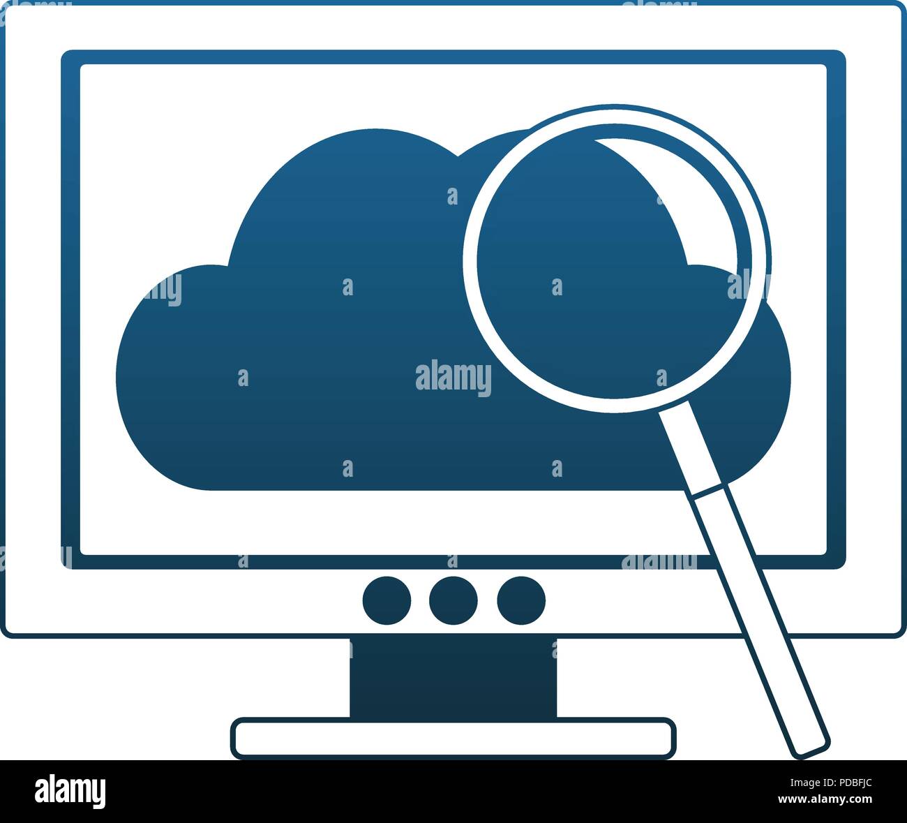 Computer with cloud computing blue lines Stock Vector Image & Art - Alamy