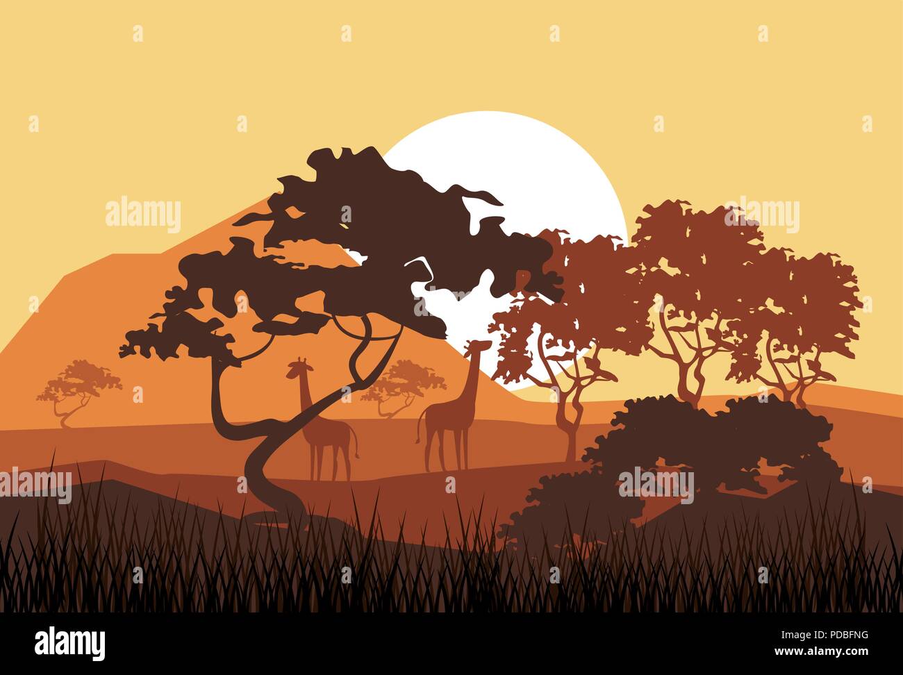 African animals silhouettes Stock Vector Image & Art - Alamy