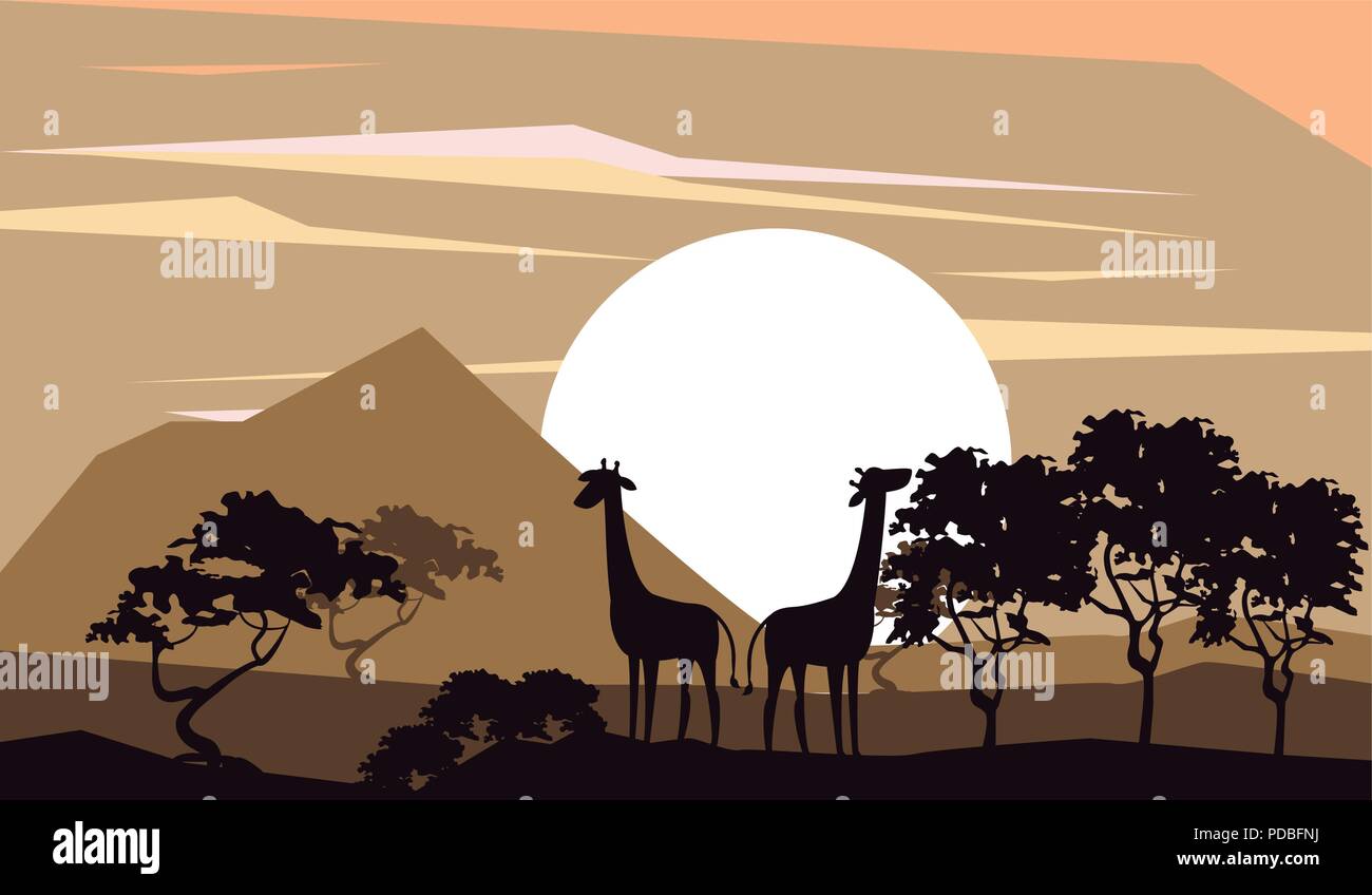 African animals silhouettes Stock Vector Image & Art - Alamy