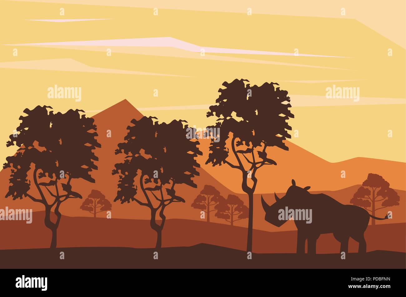 African animals silhouettes Stock Vector Image & Art - Alamy