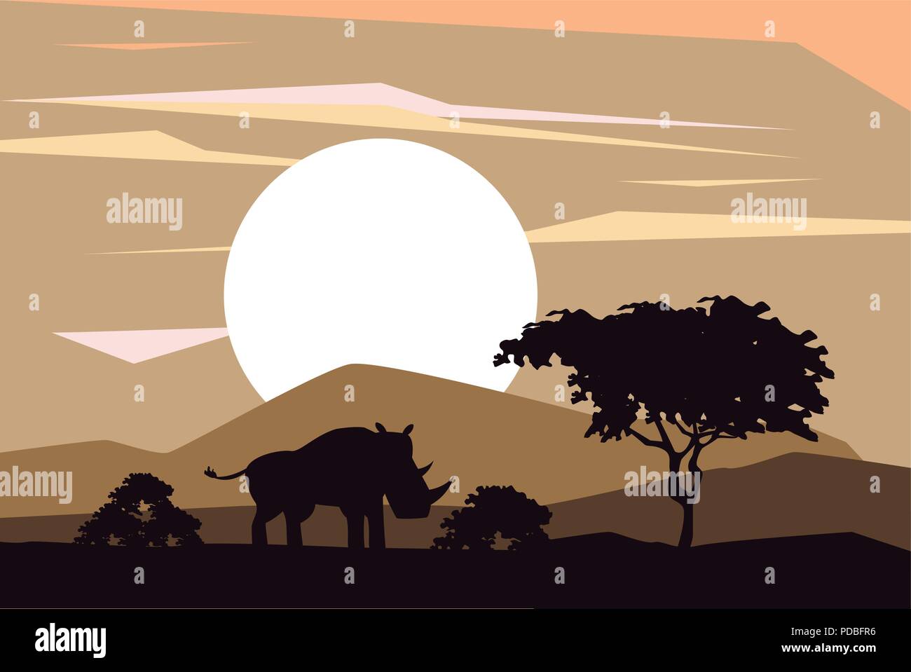African animals silhouettes Stock Vector Image & Art - Alamy