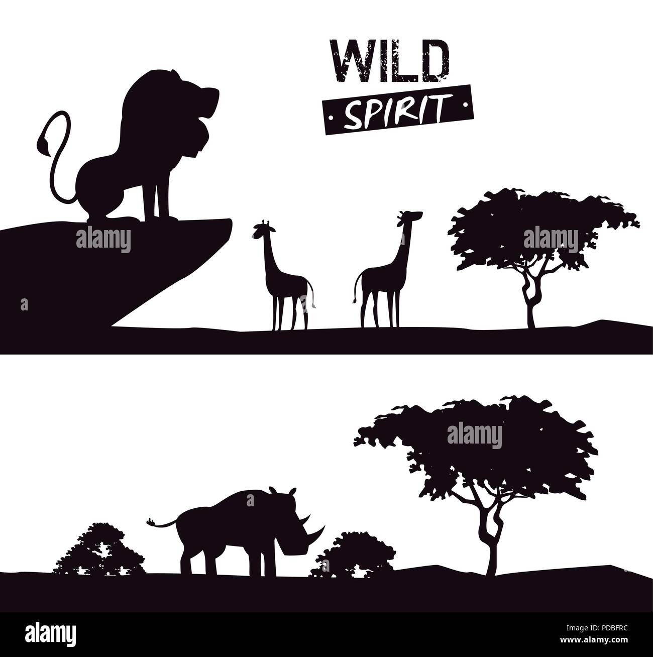 African animals silhouettes Stock Vector Image & Art - Alamy