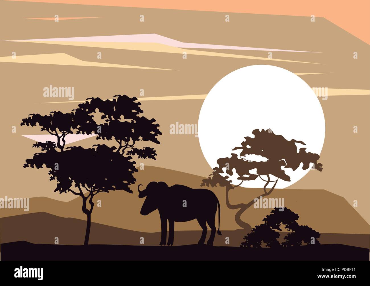 African animals silhouettes Stock Vector Image & Art - Alamy