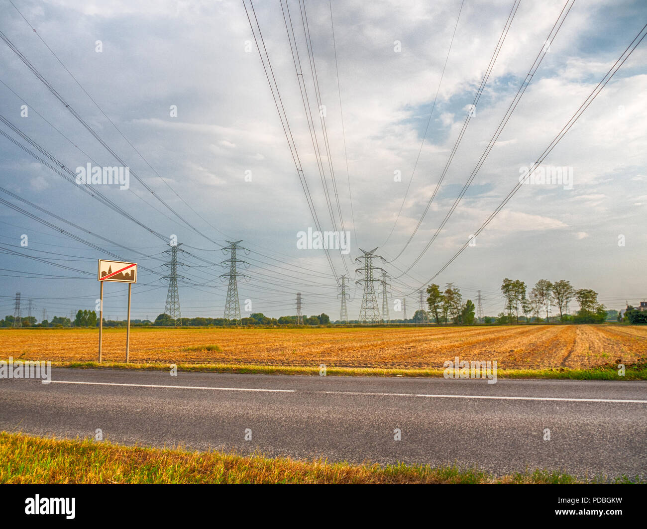 High Voltage Power Lines Stock Photo Alamy