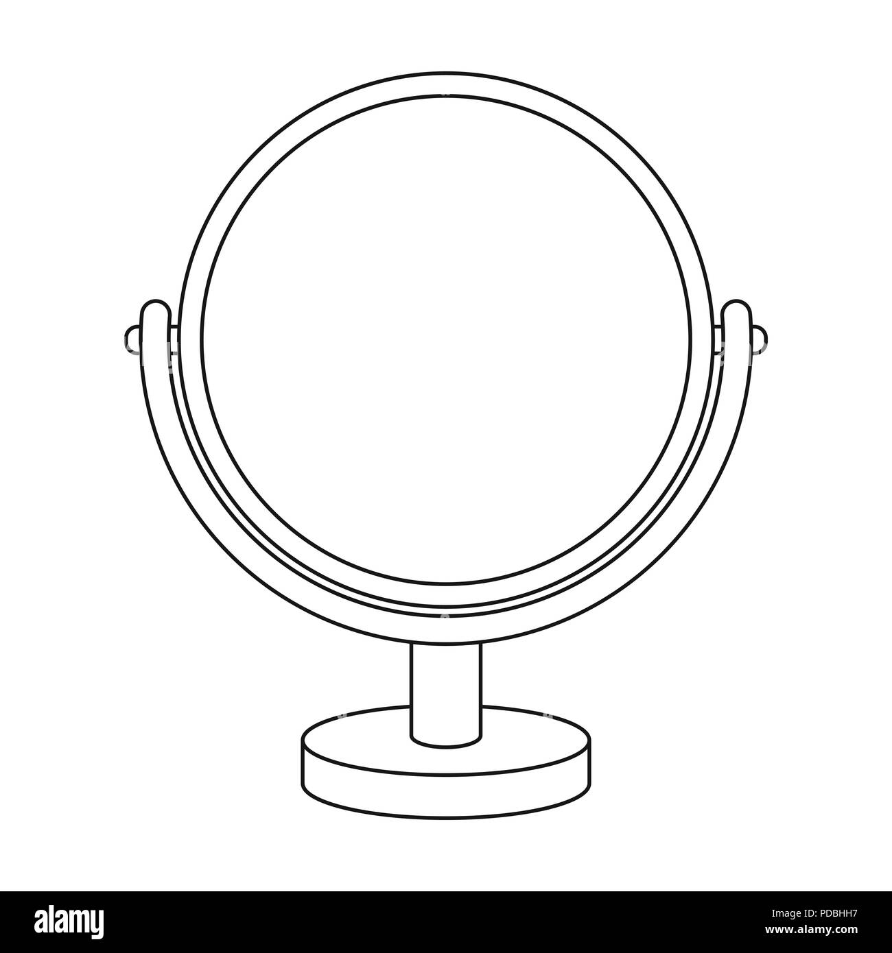 Mirror icon in outline style isolated on white background. Make up symbol  vector illustration Stock Vector Image & Art - Alamy