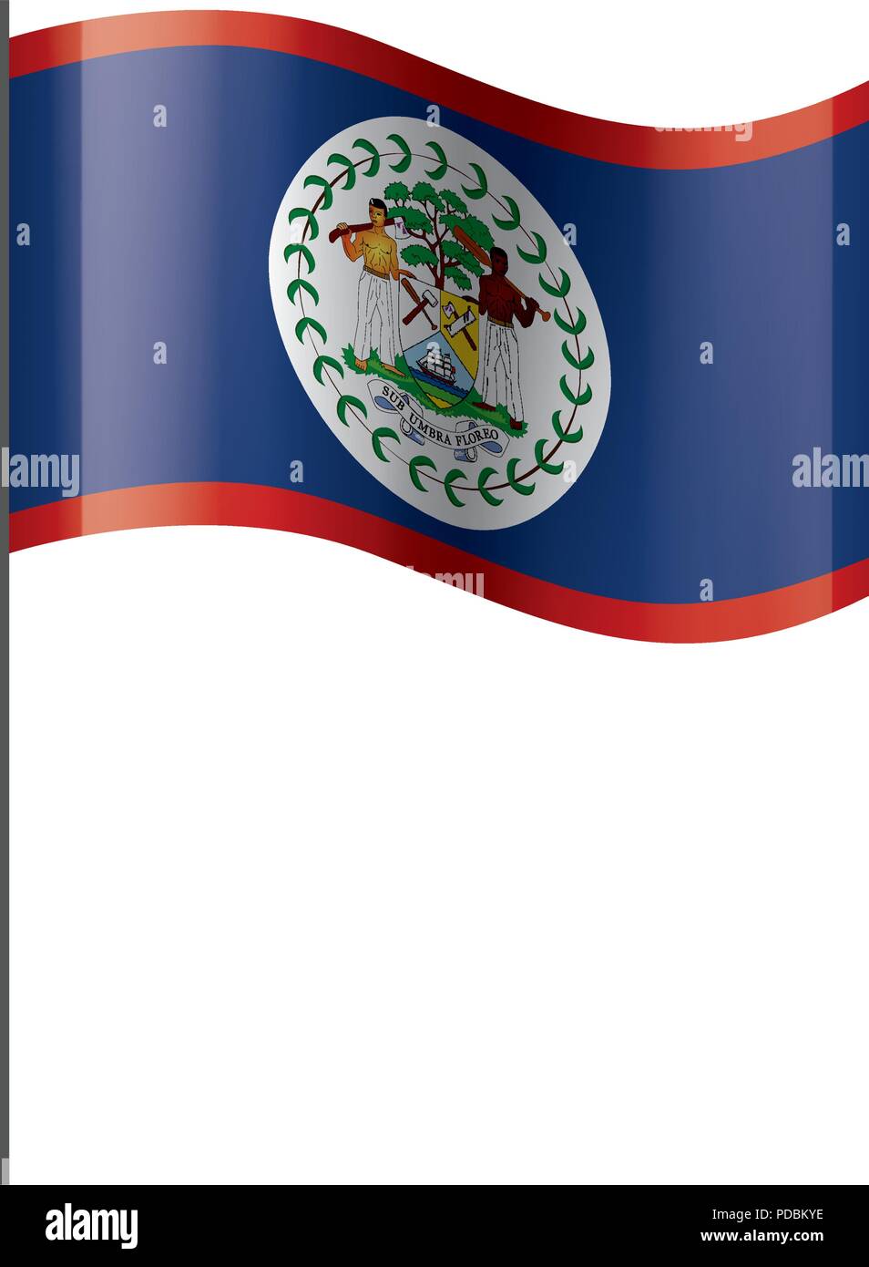 Belize flag, vector illustration on a white background Stock Vector