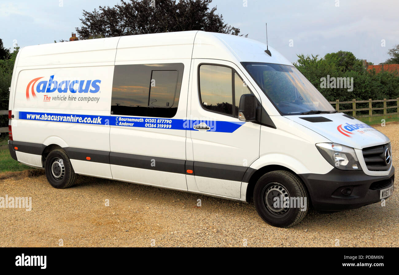 abacus, vehicle hire, company, van, people carrier, transport, England, UK Stock Photo