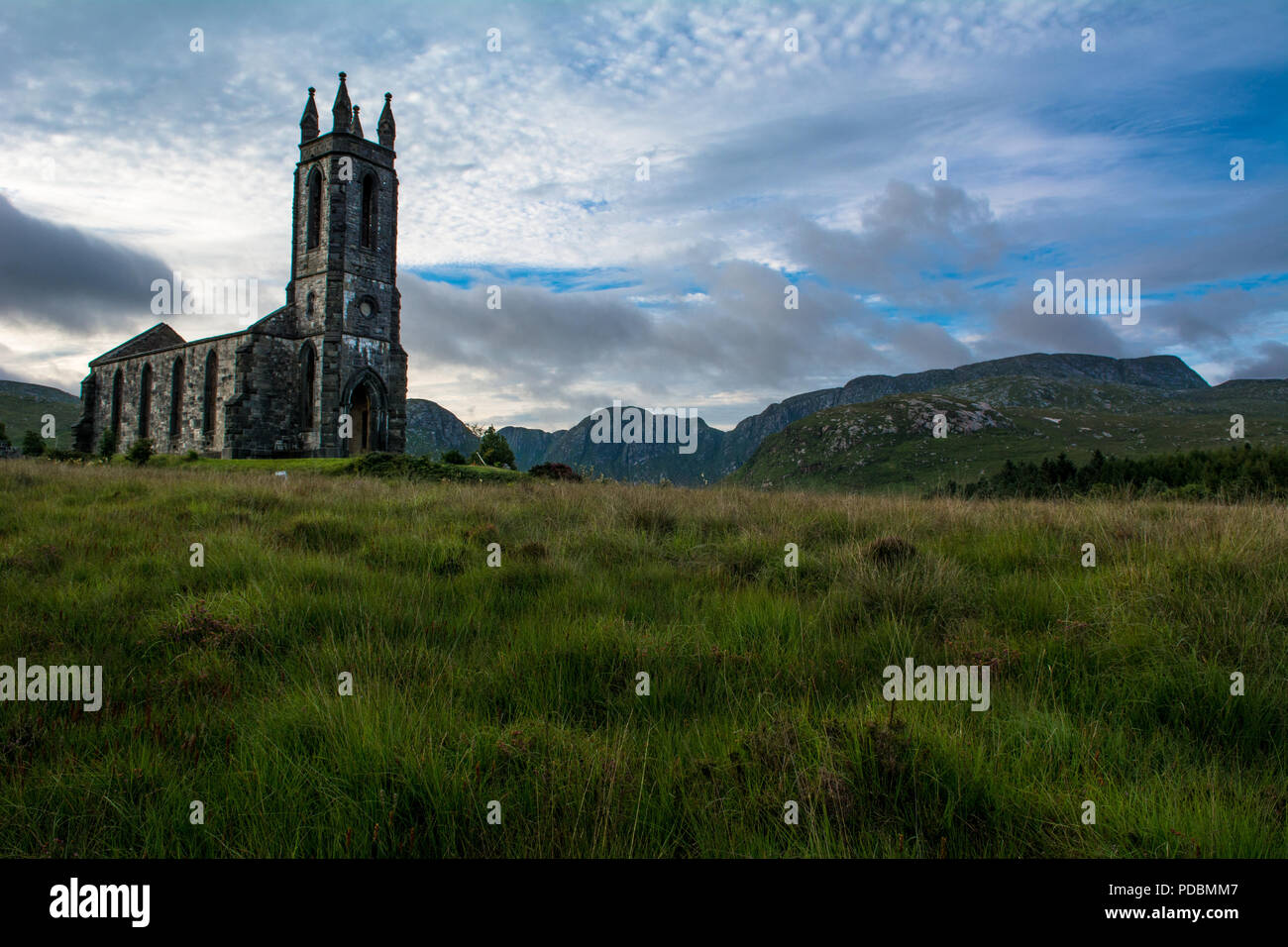 Ruined Church Dunlewey Gweedore The  Poisoned Glen Donegal Ireland Stock Photo