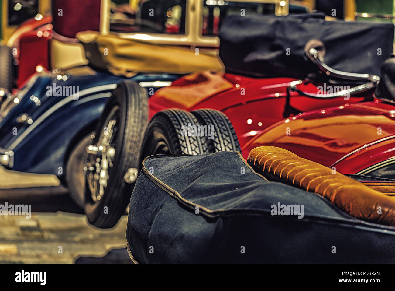 Design and colors of vintage car bodies Stock Photo