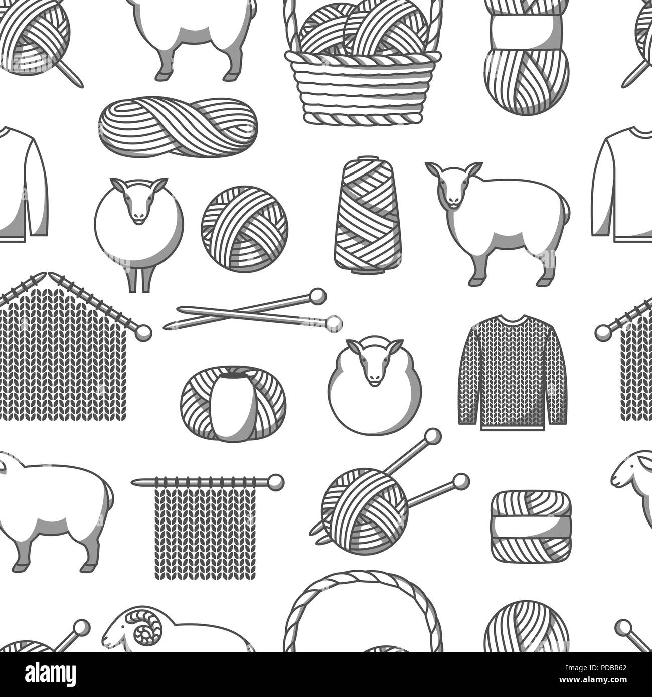 Knitting pattern wool Stock Vector Images Alamy
