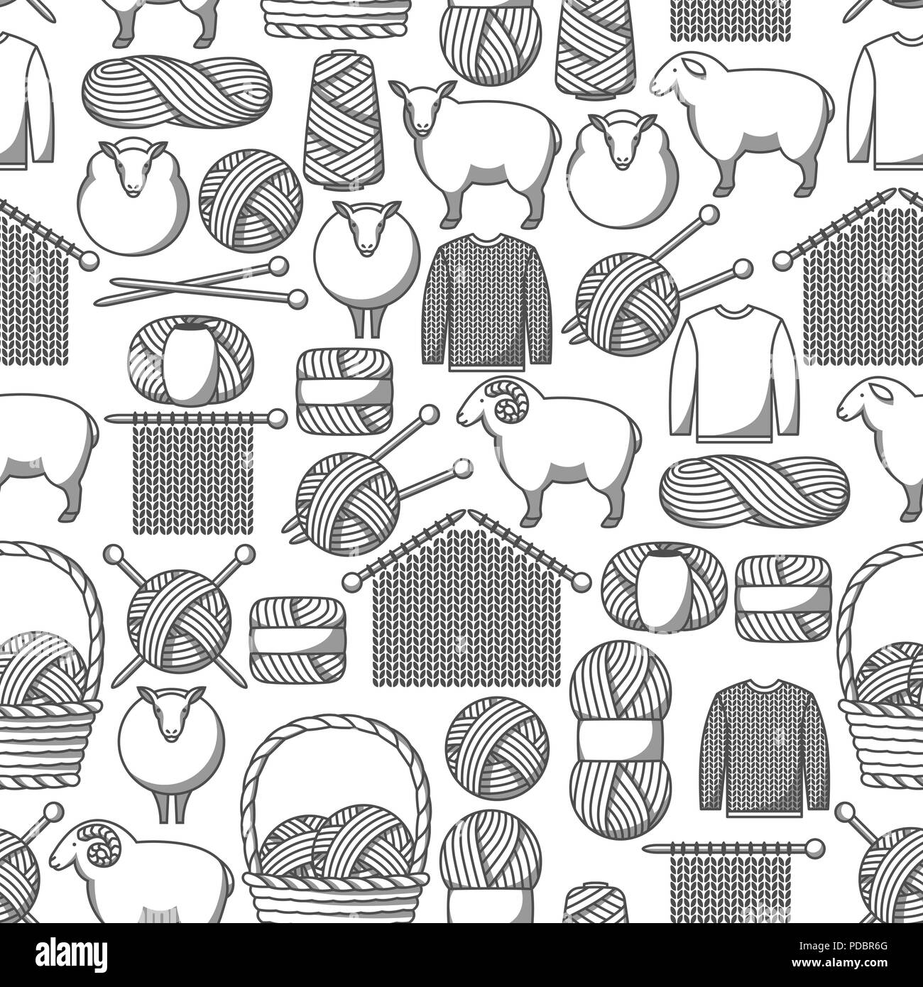 Knitting pattern wool Stock Vector Images Alamy