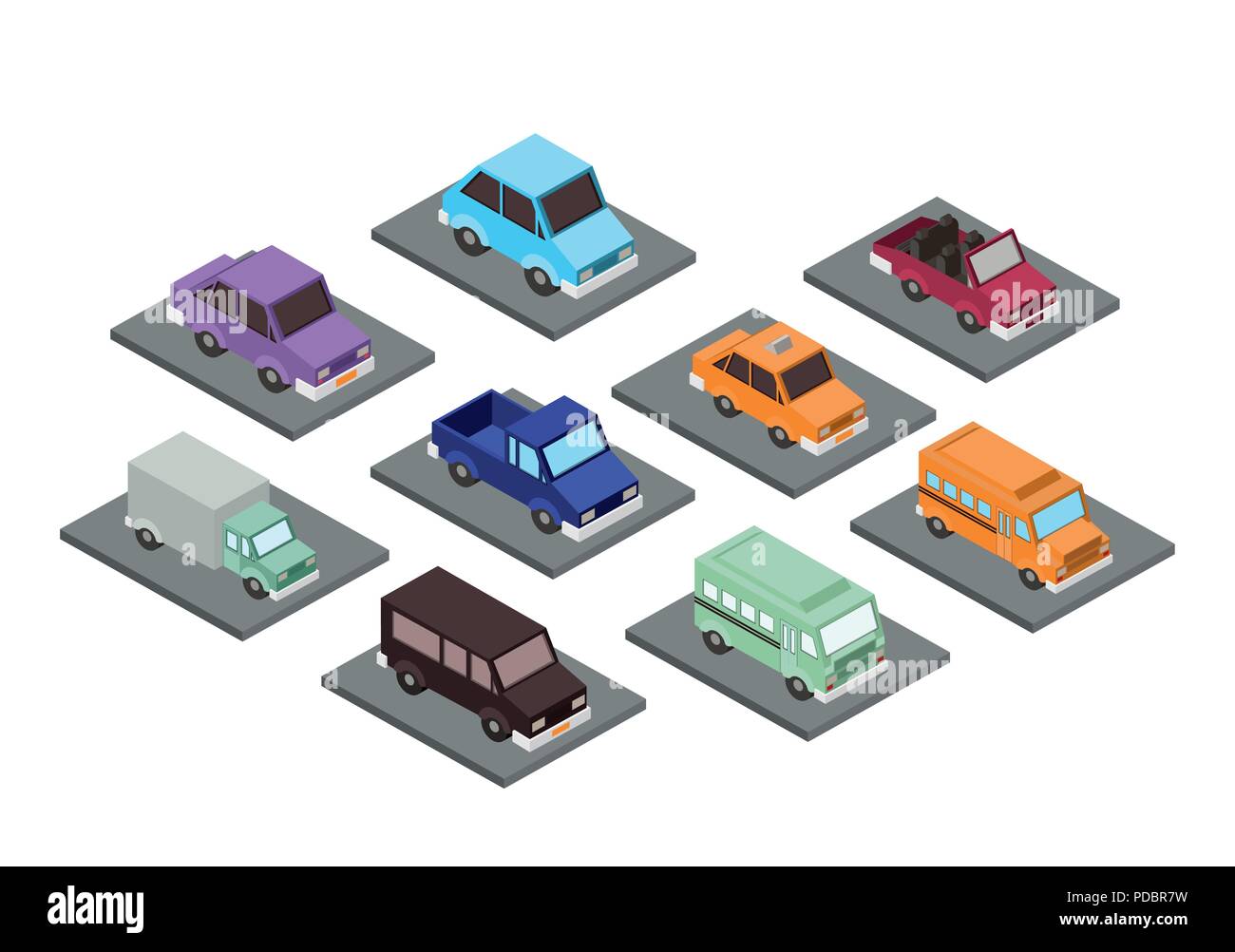 set cars isometrics proy icon Stock Vector Image & Art - Alamy
