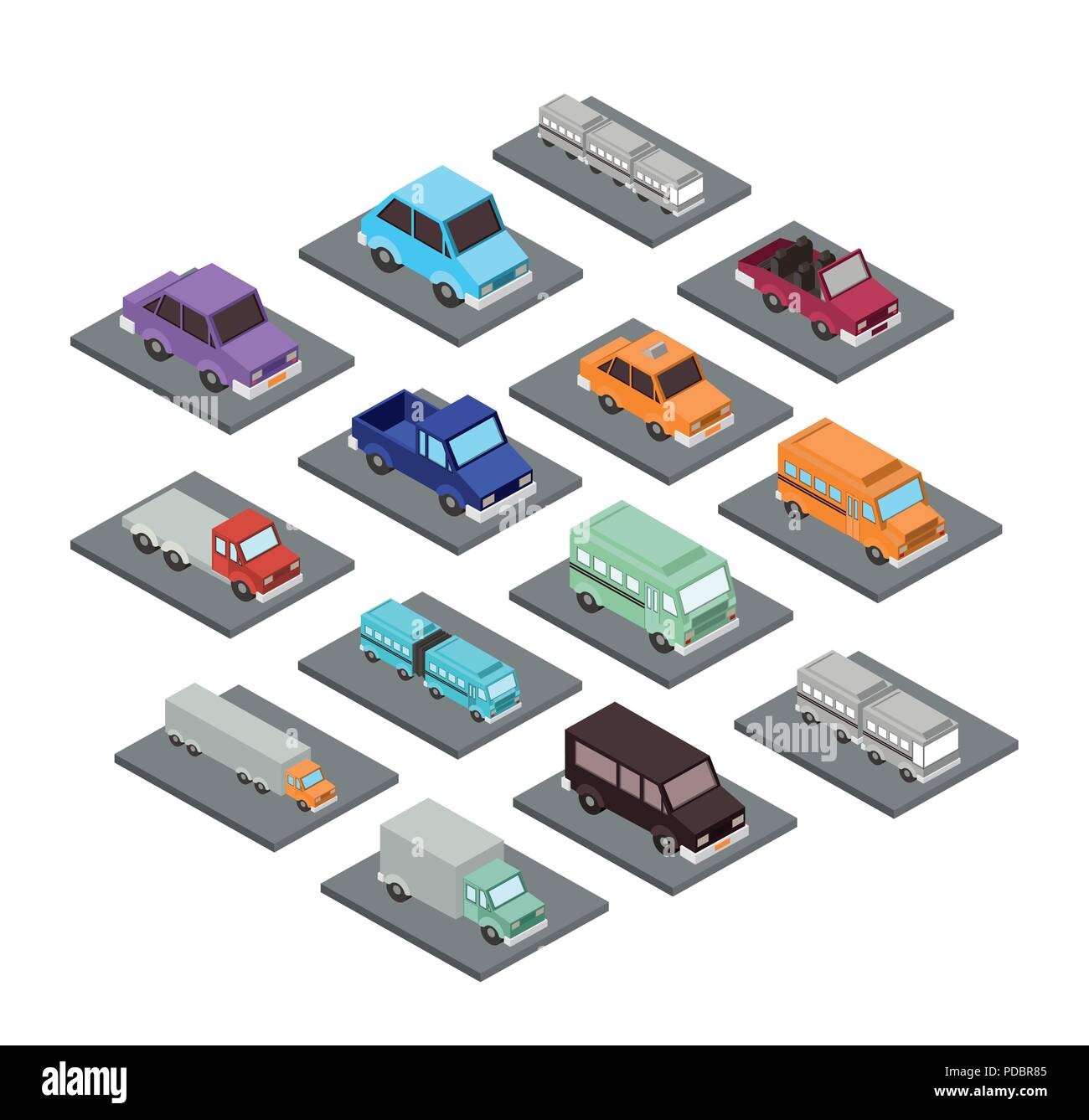 set cars isometrics proy icon Stock Vector Image & Art - Alamy