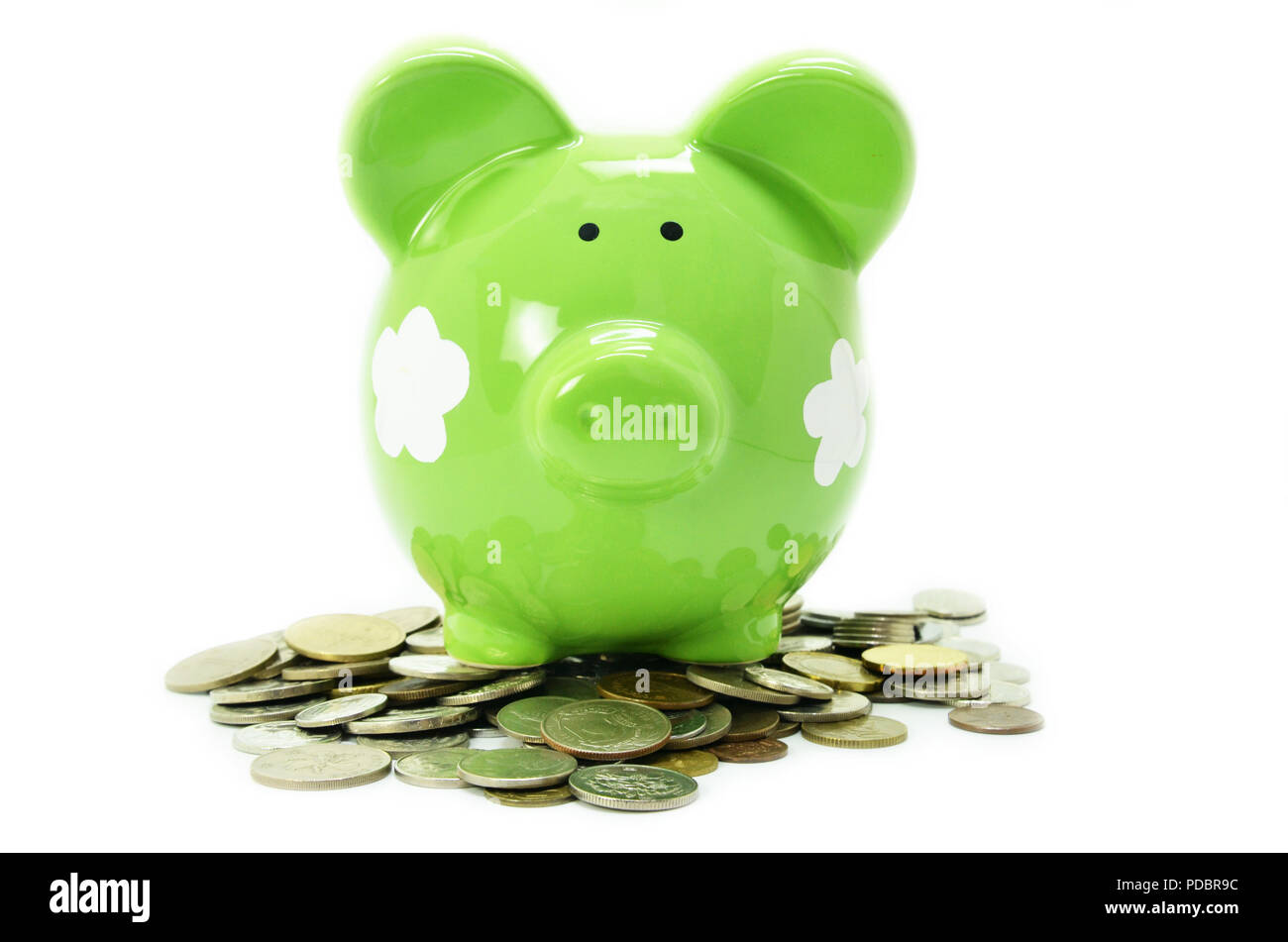Piggy bank style money box isolated on white background Stock Photo - Alamy