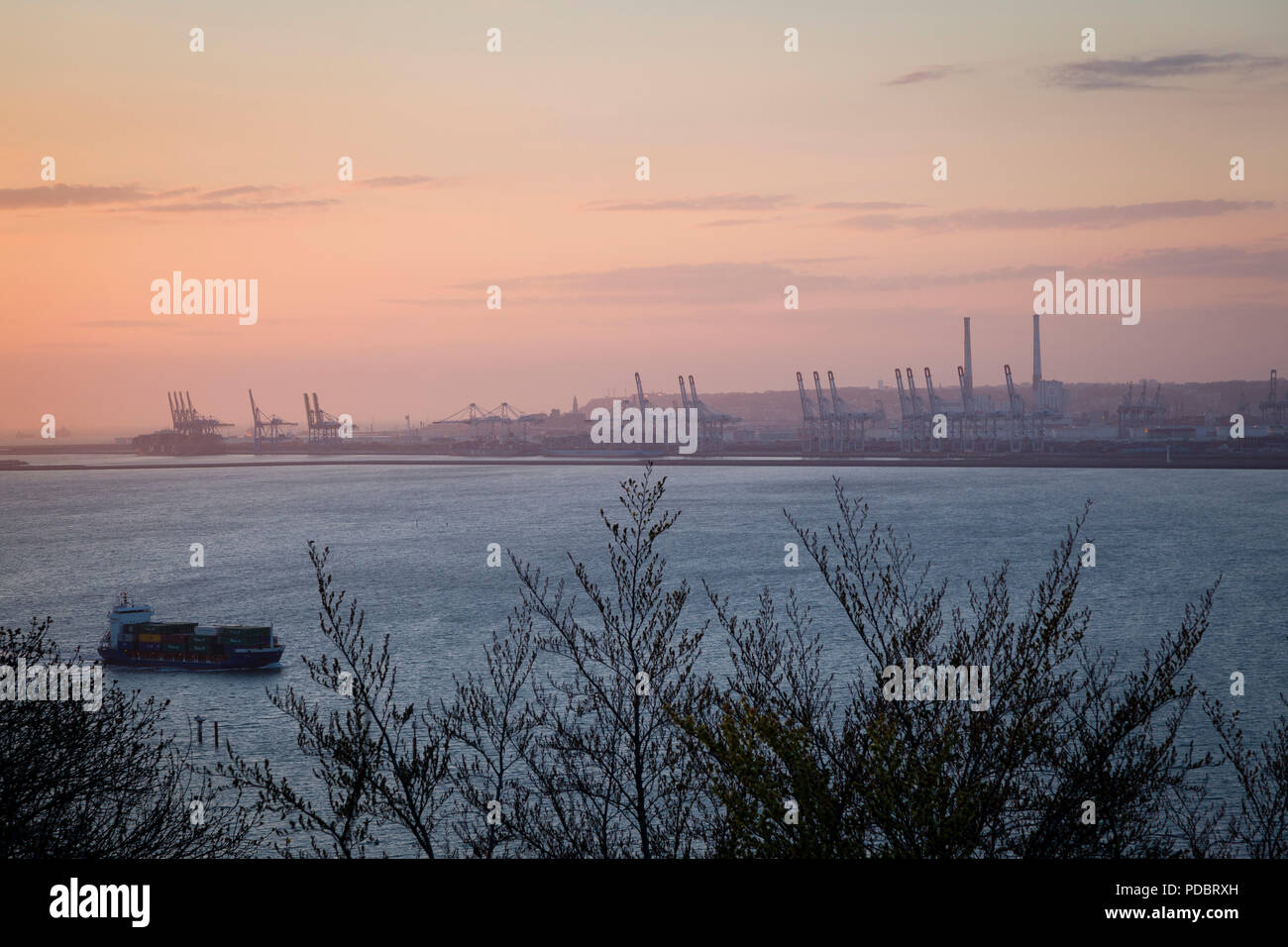 Looking over the Seine estuary from the Cote de Grace above Honfleur at