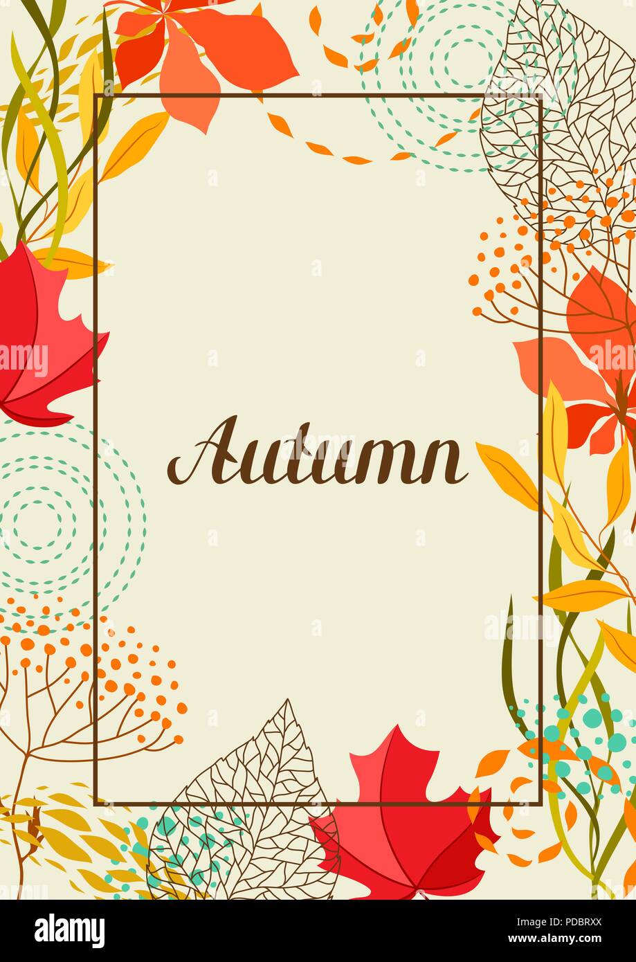 Frame With Falling Leaves Stock Vector Image & Art - Alamy