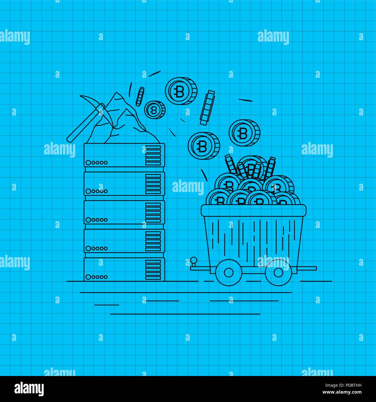 bitcoin mining set icons Stock Vector Image & Art - Alamy