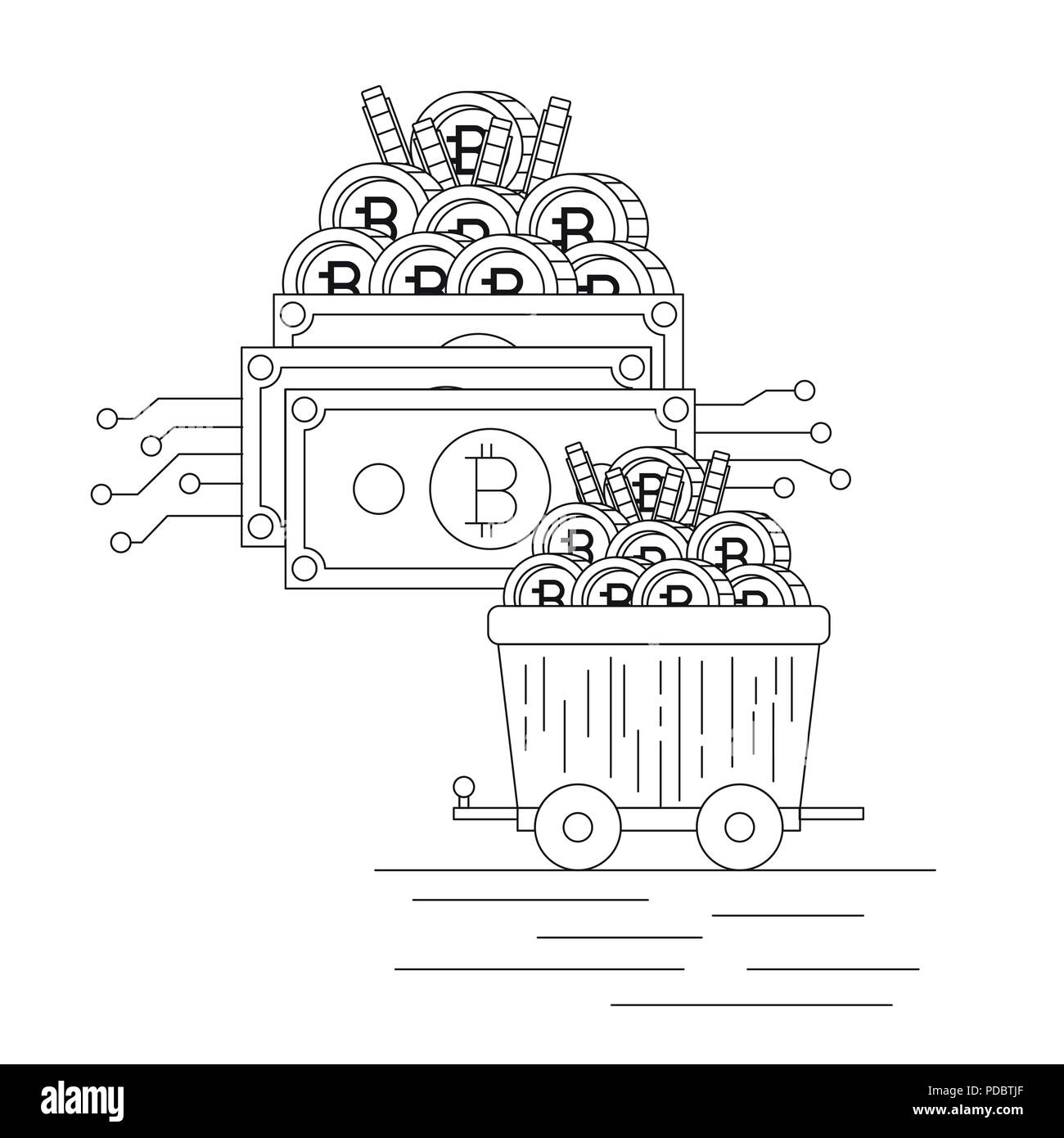 bitcoin mining set icons Stock Vector Image & Art - Alamy