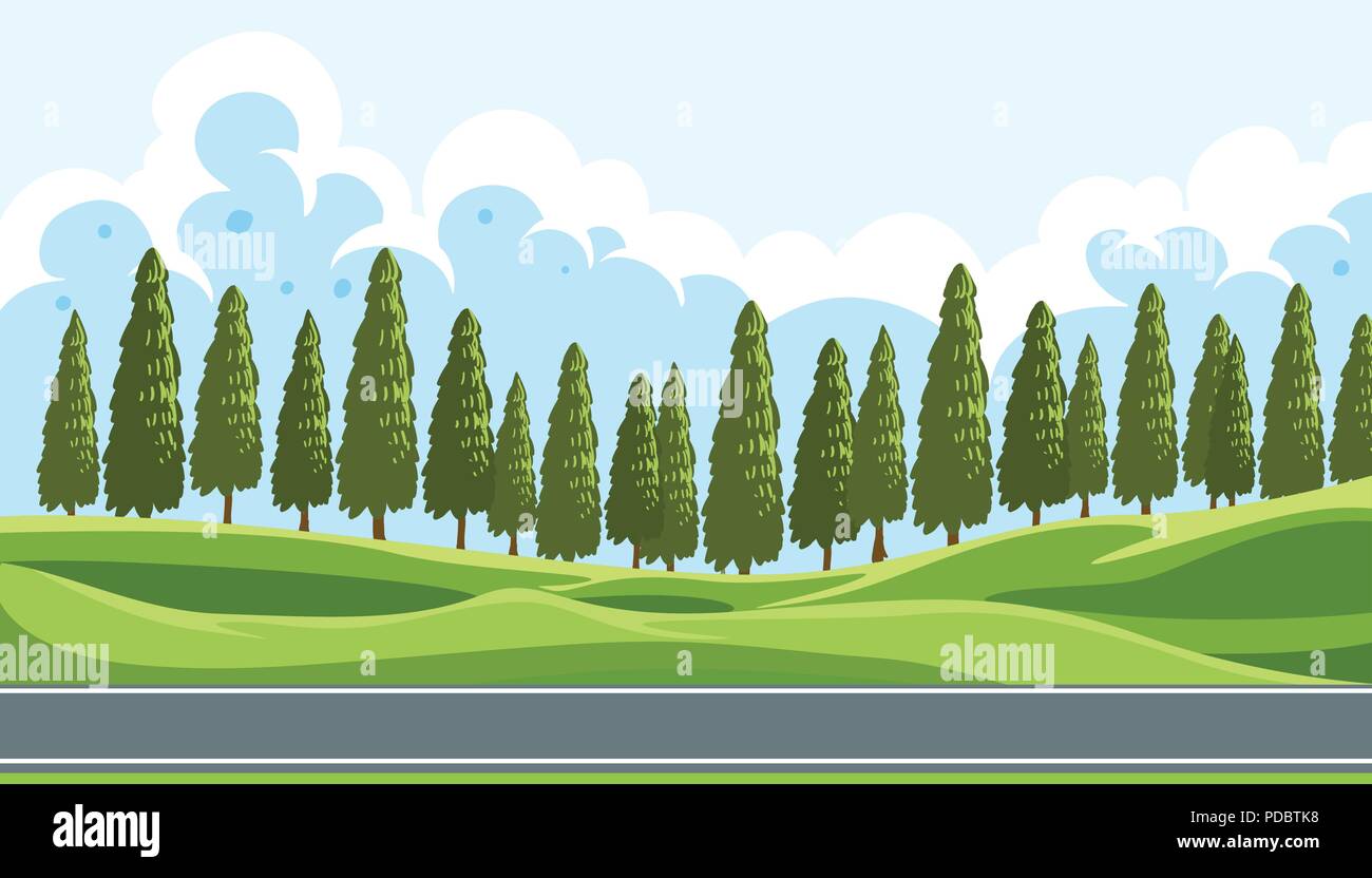 A beautiful nature landscape illustration Stock Vector Image & Art - Alamy