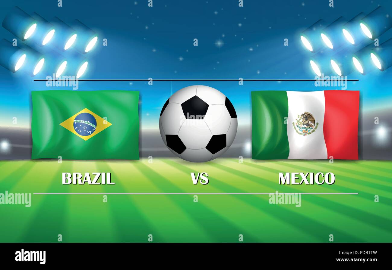 Brazil vs mexico soccer stadium illustration Stock Vector Image & Art