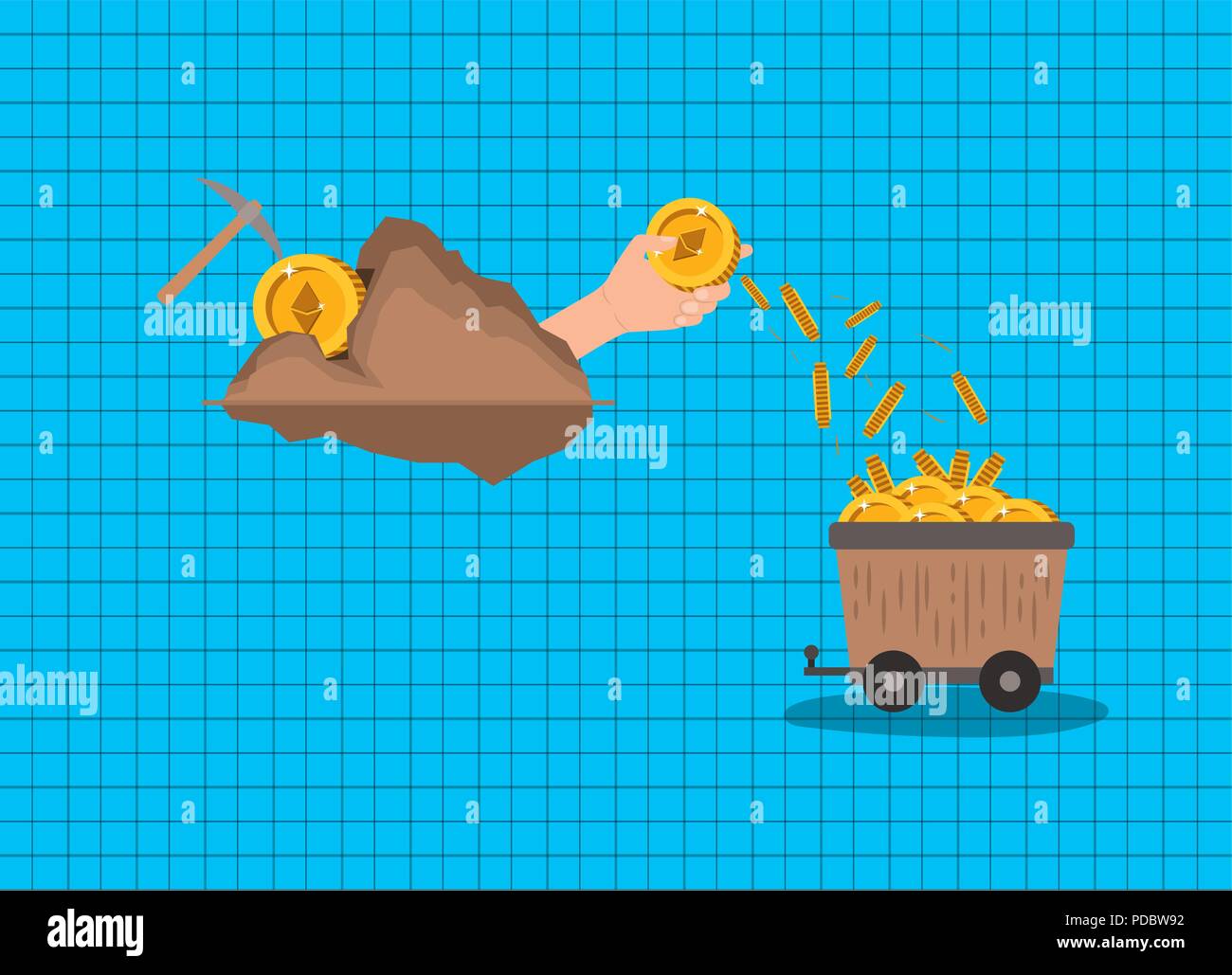 ethereum mining set icons Stock Vector Image & Art - Alamy