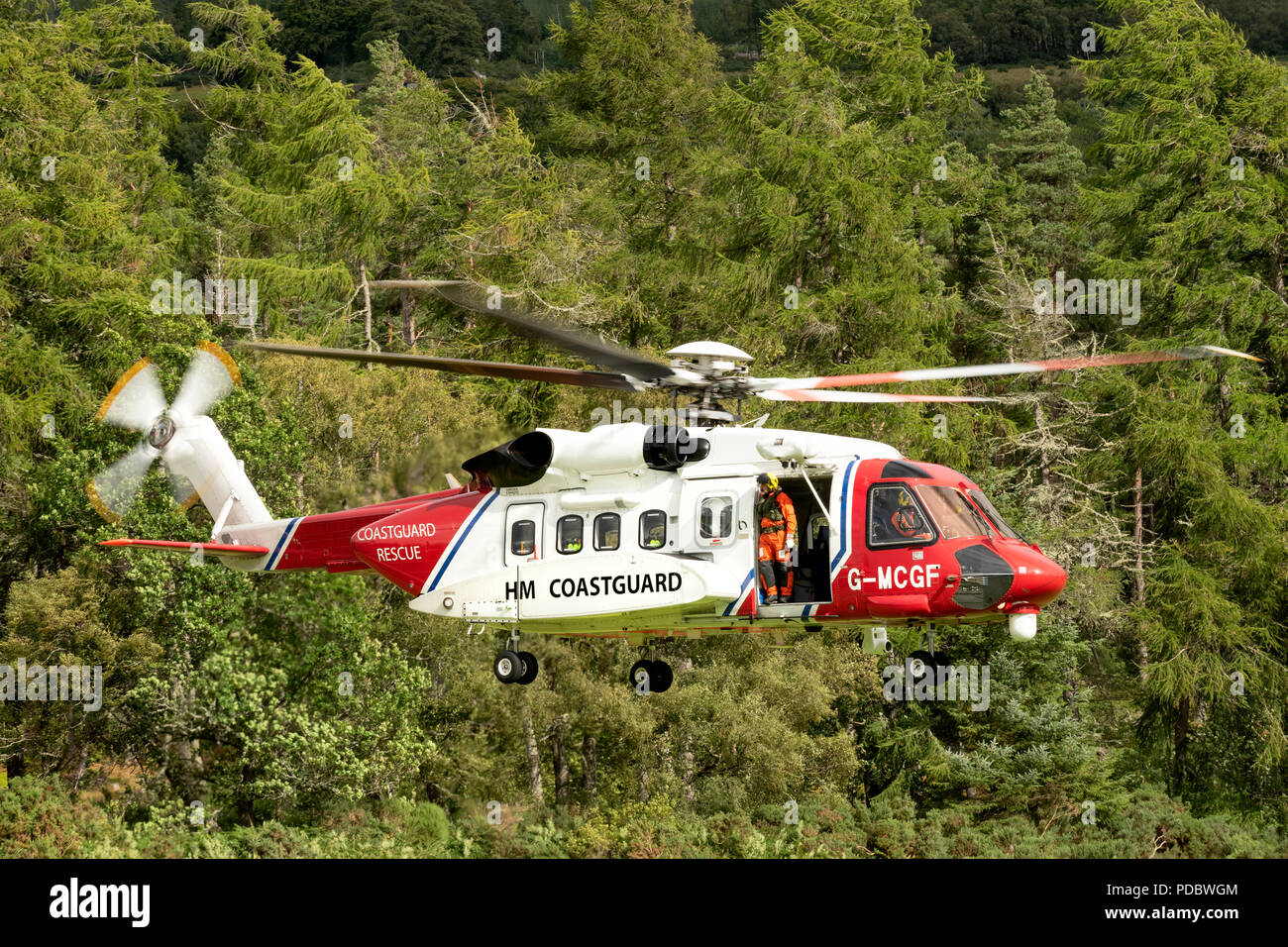 HM Coastguard Helicopter photographed west of Inverness. Sikorsky S-92  registration G-MCGF Stock Photo - Alamy