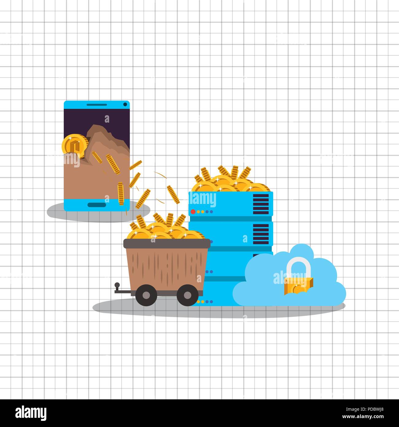 neo mining set icons Stock Vector Image & Art - Alamy
