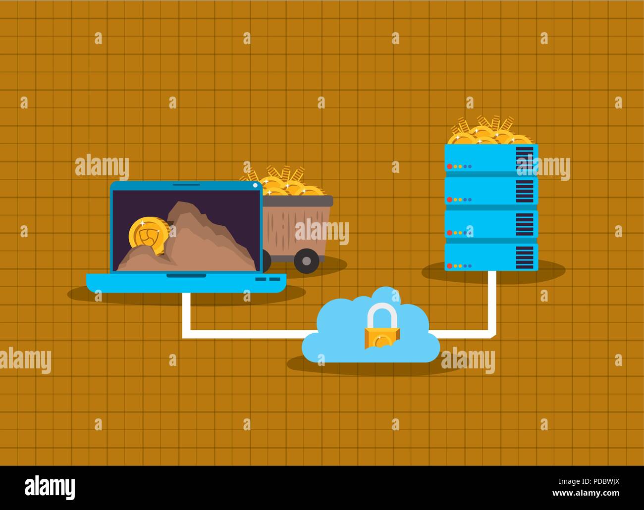 nem mining set icons Stock Vector Image & Art - Alamy