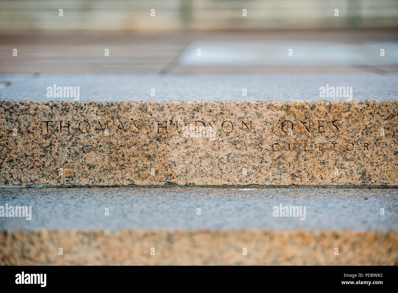 Close up of an engraving on the steps of the Tomb of the Unknown