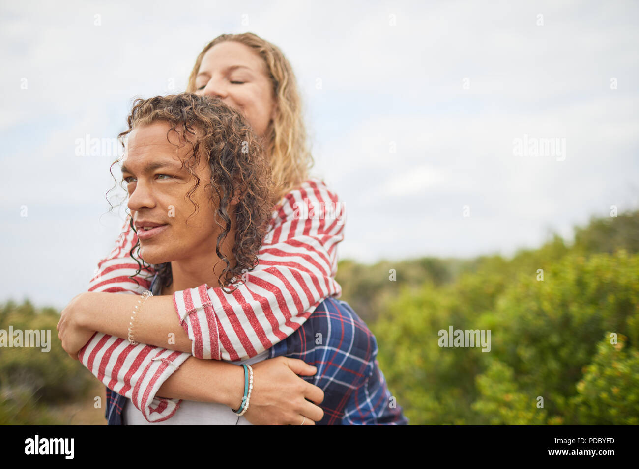 Affectionate couple hugging Stock Photo