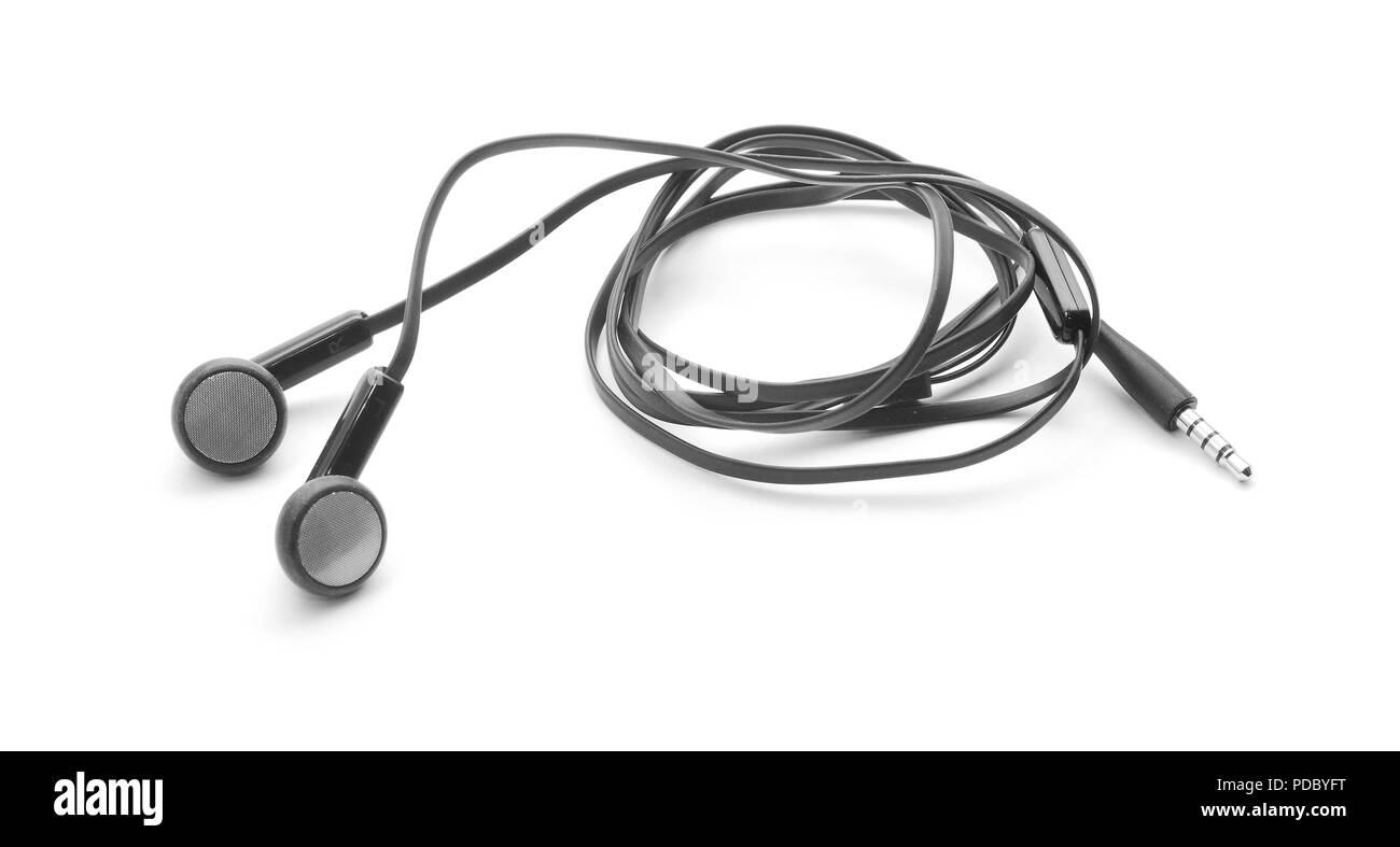 earphones isolated on white background Stock Photo