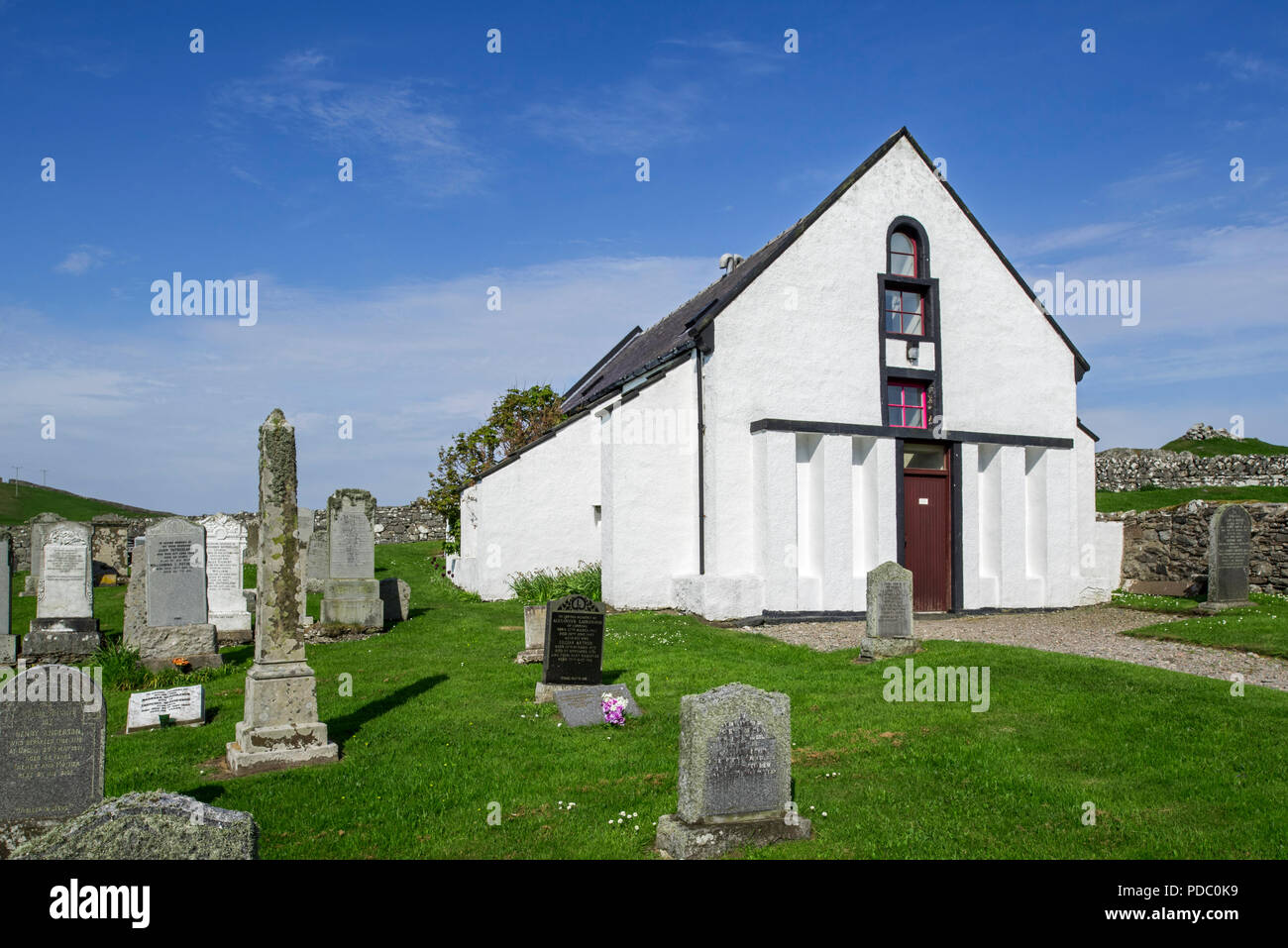 18th century Lunna Kirk / Lunna Church at Lunna Ness, Mainland, Shetland Islands, Scotland, UK Stock Photo
