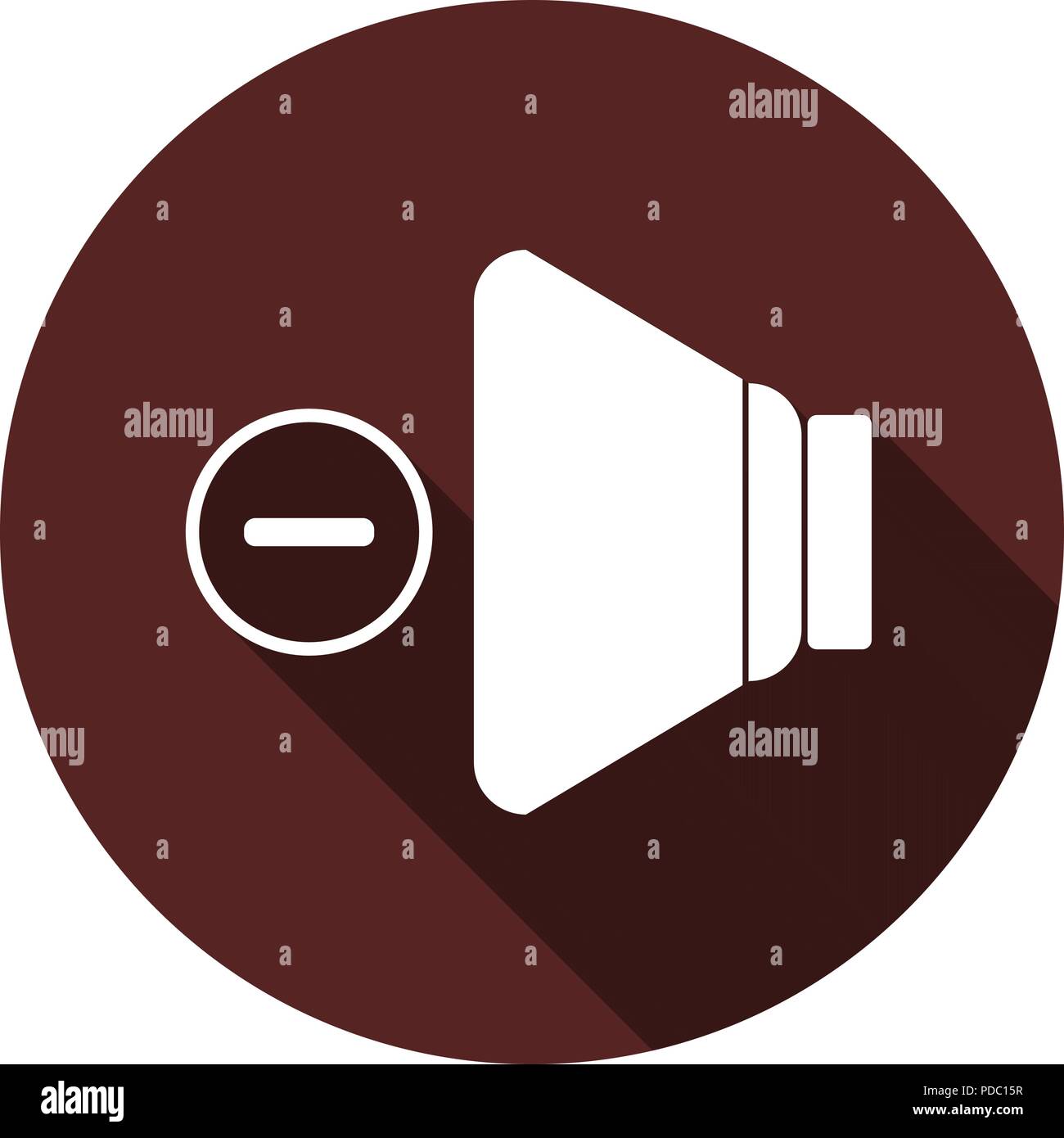 Vector image. Icon of a speaker with a minus sign in the contour of the ...