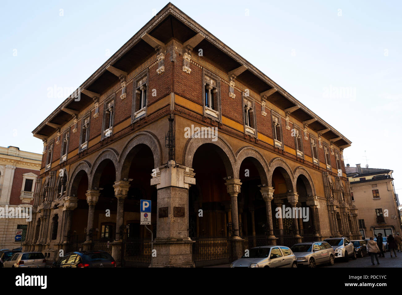 Civic building in Mantua, Italy. The hall hosts weddings and other ceremonial functions. Stock Photo